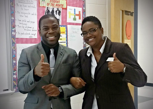 Wah'Yee Barkon and Joan McCullough after Tech Tuesday
